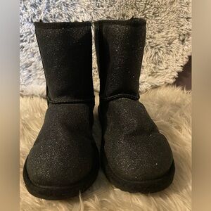 Kids black glitter Uggs